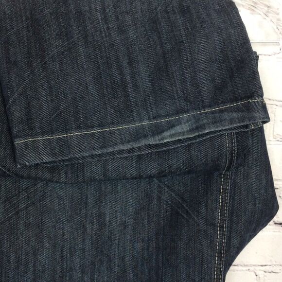 ROK Men’s Sz 44x34 Blue Jeans Denim Straight Leg Embroidered Pockets Whiskering - Picture 10 of 11